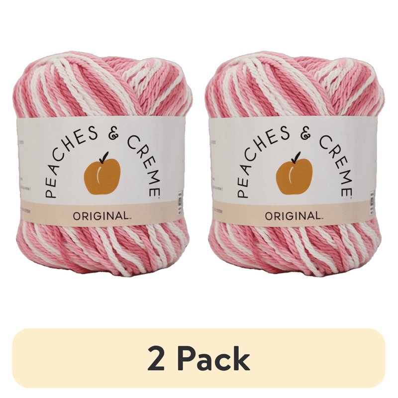 Cotton Yarn for Knitting & Crafting - 2 Pack, Strawberry, 2 oz