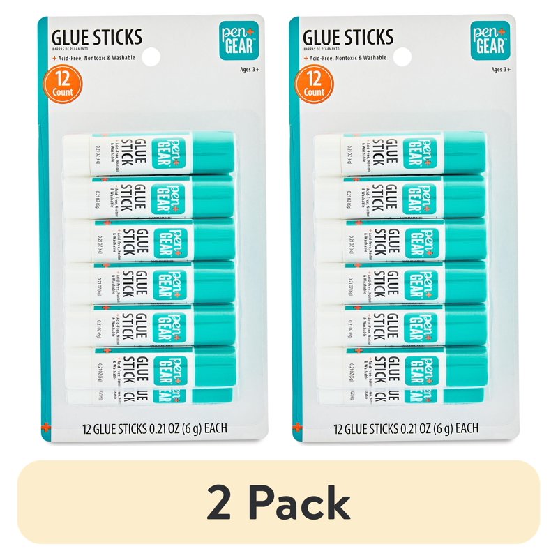 12 Pack Washable White Glue Sticks for Crafts & School Projects - 0.21 oz