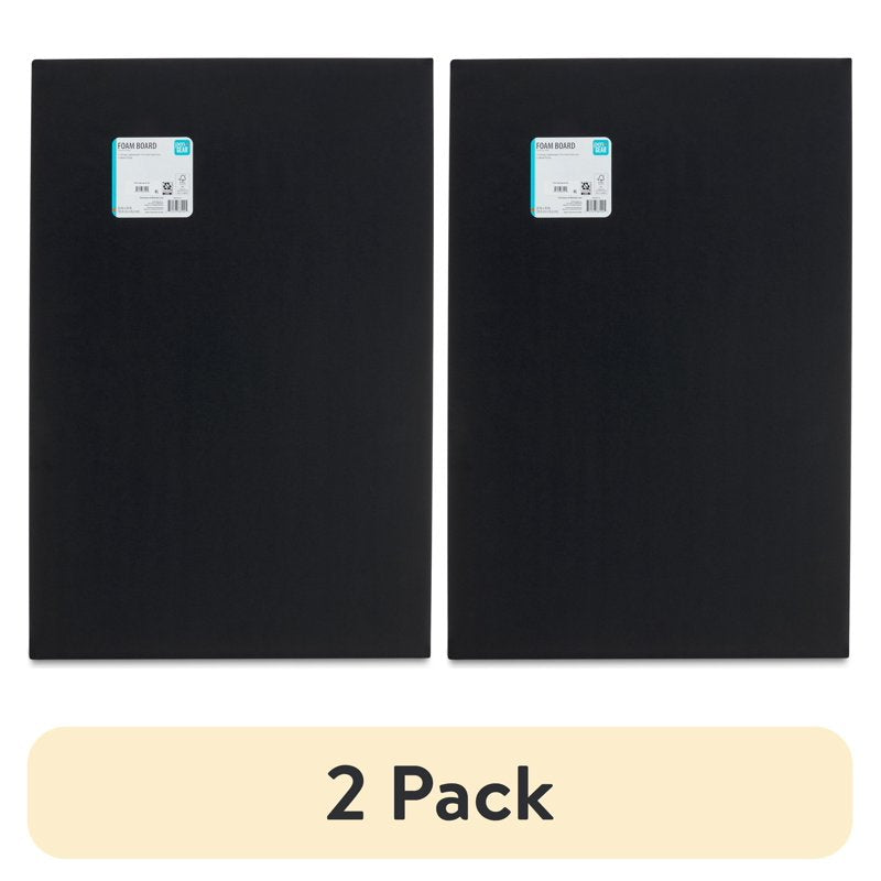 Black Foam Board 20 x 30 Inches - 2 Pack Display Boards for Crafts & Presentations