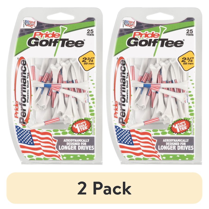Golf Tees with Low-Resistance Head for Longer Drives - 25 Pack, 2.75"