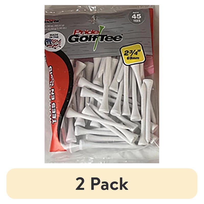 Golf Tees 2 3/4 Inch Natural Hardwood Durable Performance 45 Count