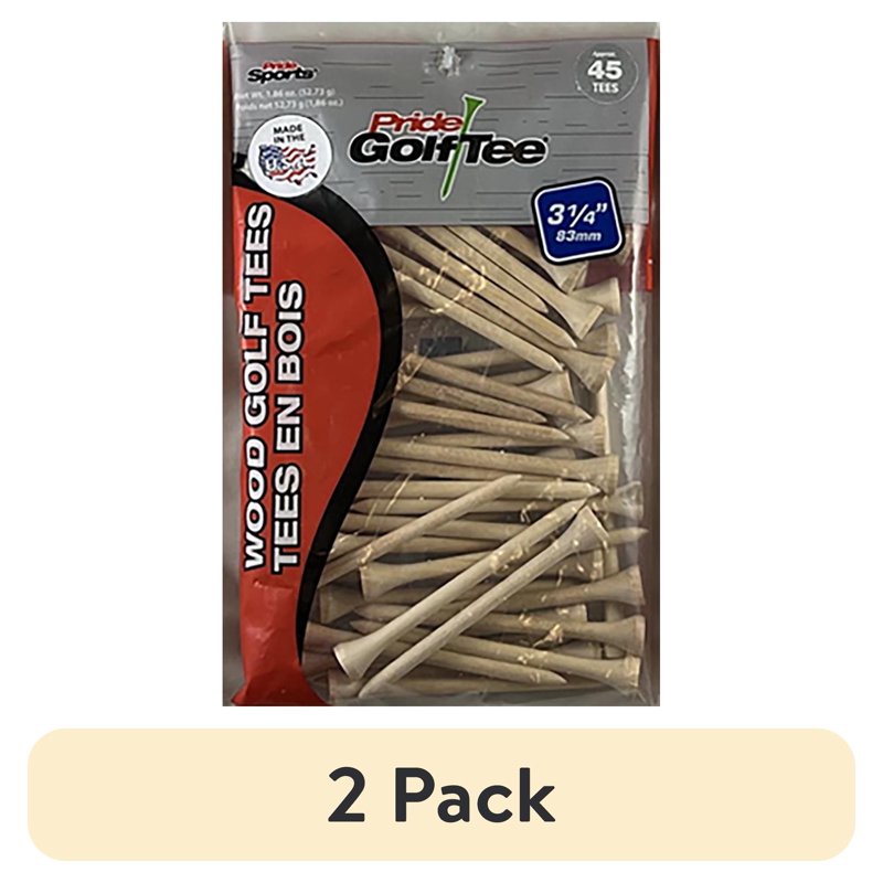 Golf Tees 3.25 Inch Natural Hardwood Pack - Durable Oversized Driver Tees