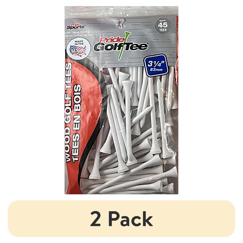 White Hardwood Golf Tees 3.25 Inch - Durable Long Drive Golf Tees, 45 Count