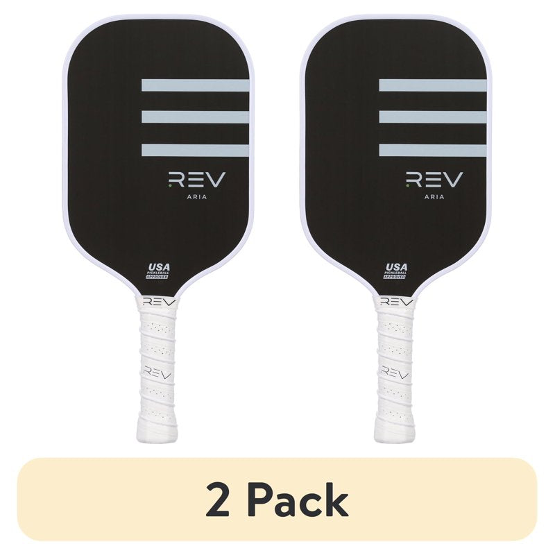 (2 Pack) REV Aria Pickleball Paddle – Raw T700 Carbon Fiber Face, 16mm Polypropylene Core