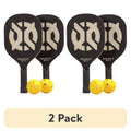 (2 Pack) Pickleball Starter Set for All Ages – 2 Paddles & 2 Balls by ONIX, Black