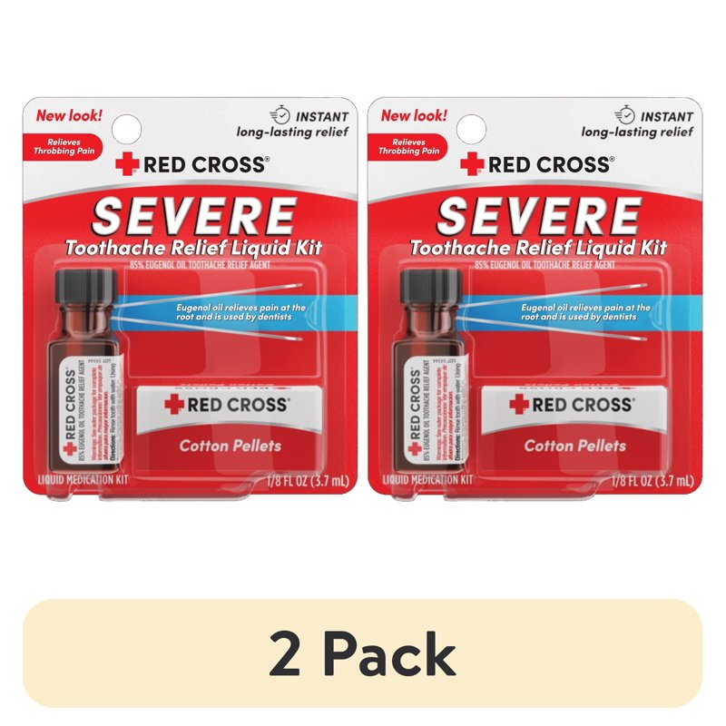 Toothache Medicine Kit with Clove Oil, Cotton Pellets & Tweezers - Instant Pain Relief