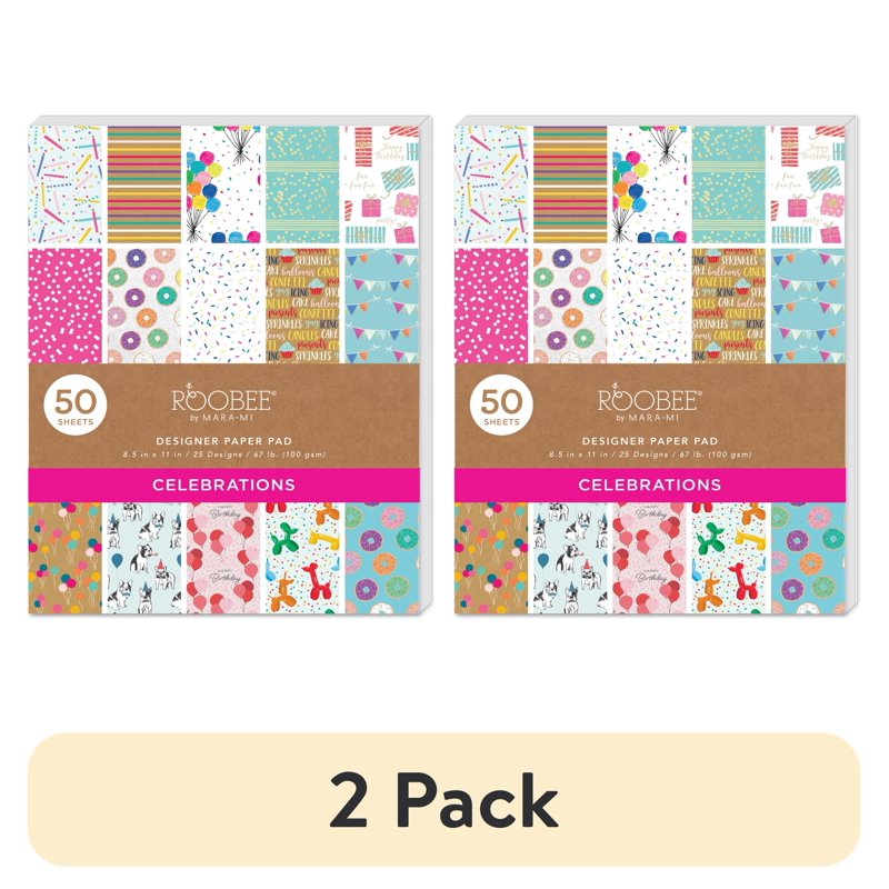 Celebrations Party Paper Pad 8.5x11 Inches 50 Sheets Multi-Design Crafting