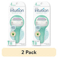 (2 Pack) Schick Intuition Sensitive Care Razor with 4-Blade Pivoting Head & 2 Refills - Variation: 1 Razor 2 refills, 2