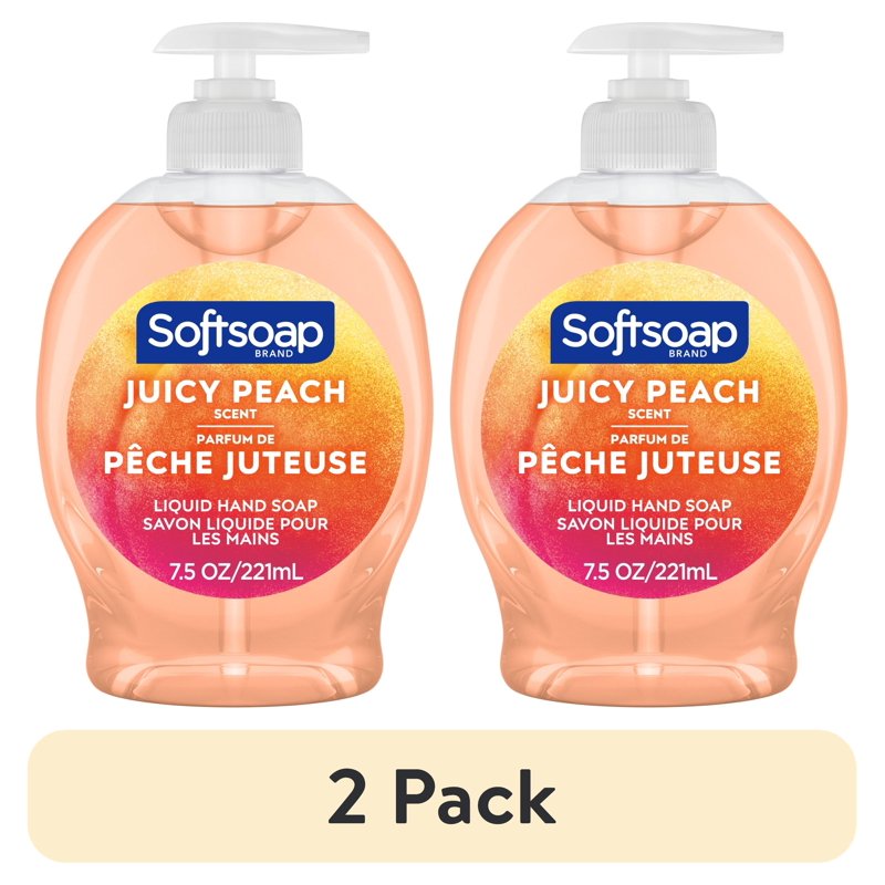 Liquid Hand Soap with Juicy Peach Scent - 6 Pack, 7.5 Fl Oz Bottles