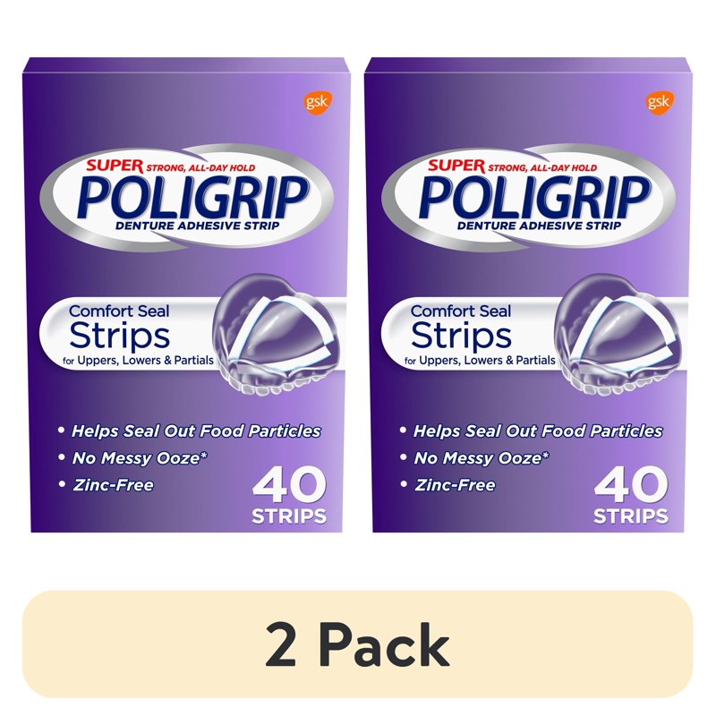 Denture Adhesive Strips - Multipack for All-Day Hold & Food Sealout