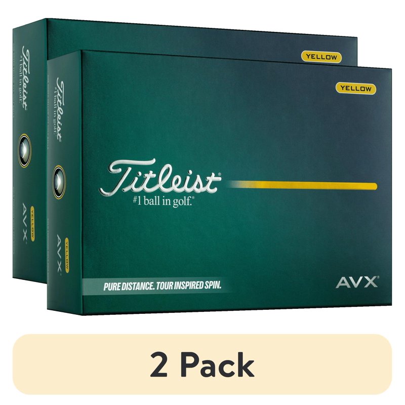 (2 Pack) Titleist AVX Golf Balls 2026 Yellow – 12pk