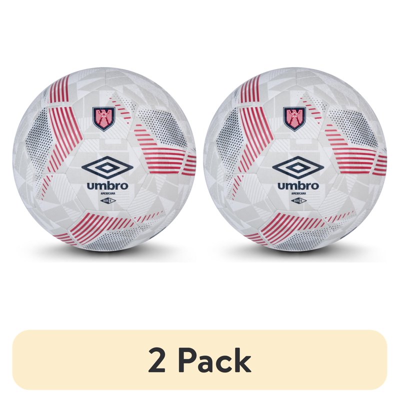 (2 Pack) Umbro Americana Size 5 Soccer Ball for Teen & Adult - 32-Panel, All-Weather