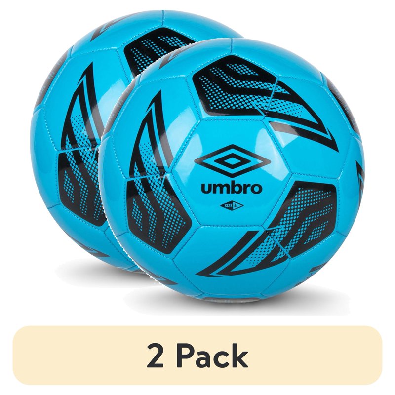 (2 Pack) Umbro Diamond Viper Size 4 Soccer Ball, Blue, 32-Panel Youth Ball