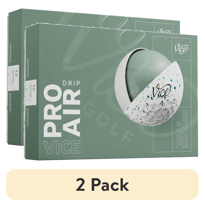 (2 Pack) Vice Pro Air Golf Balls 2025 Drip Petrol/Yellow – 12pk