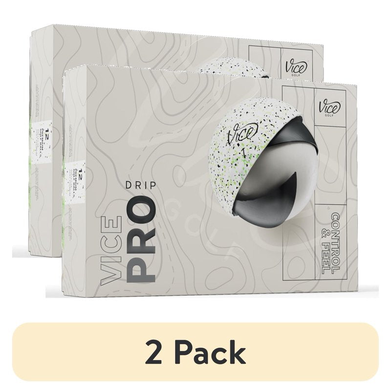 (2 Pack) Vice Pro Drip 2024 Golf Balls Lime/Black – 12 Pack