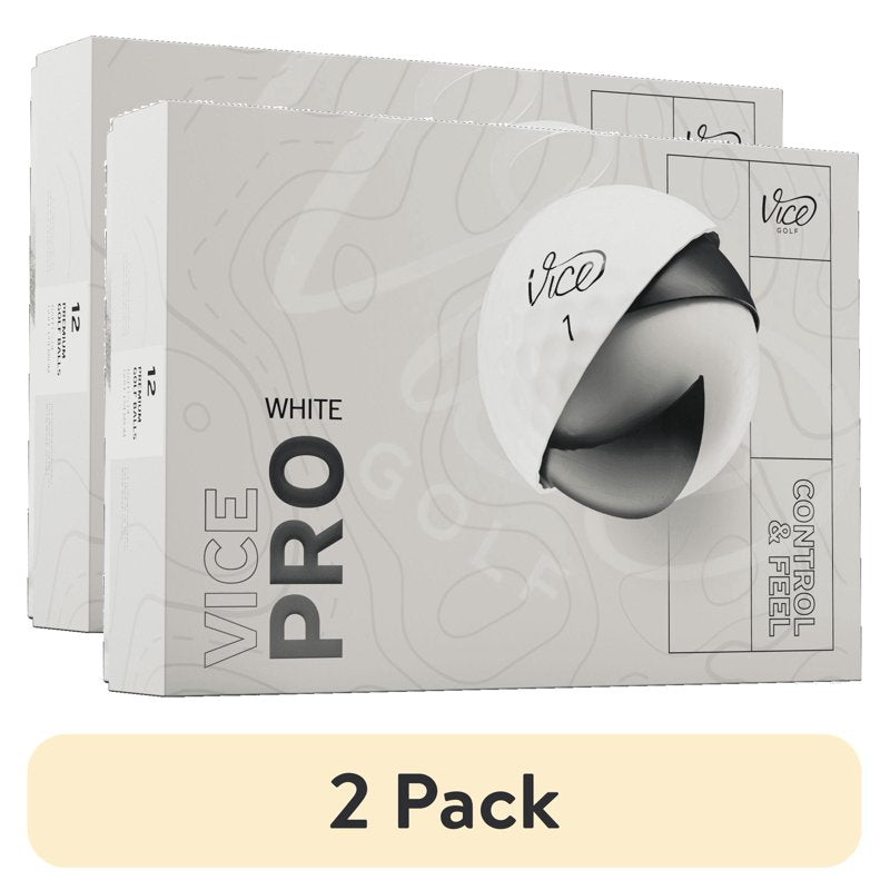 (2 Pack) Vice Pro Golf Balls 2025, White