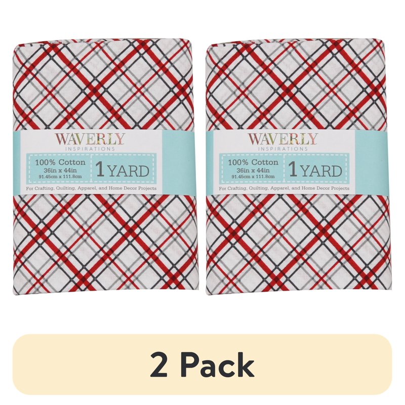 Cotton Quilt Fabric Bias Plaid Onyx 44 Inch Wide 2 Pack - Sewing & Craft Material