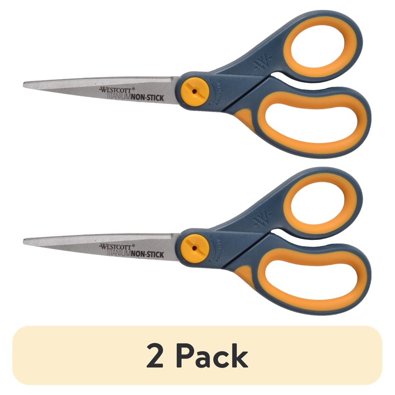 (2 Pack) Westcott 8" Titanium Bonded Non-Stick Scissors for School