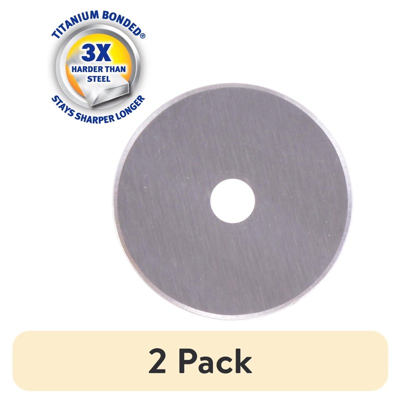 2 Pack Rotary Fabric Cutting Blades - Titanium Bonded Replacement Blades for Sewing & Craft