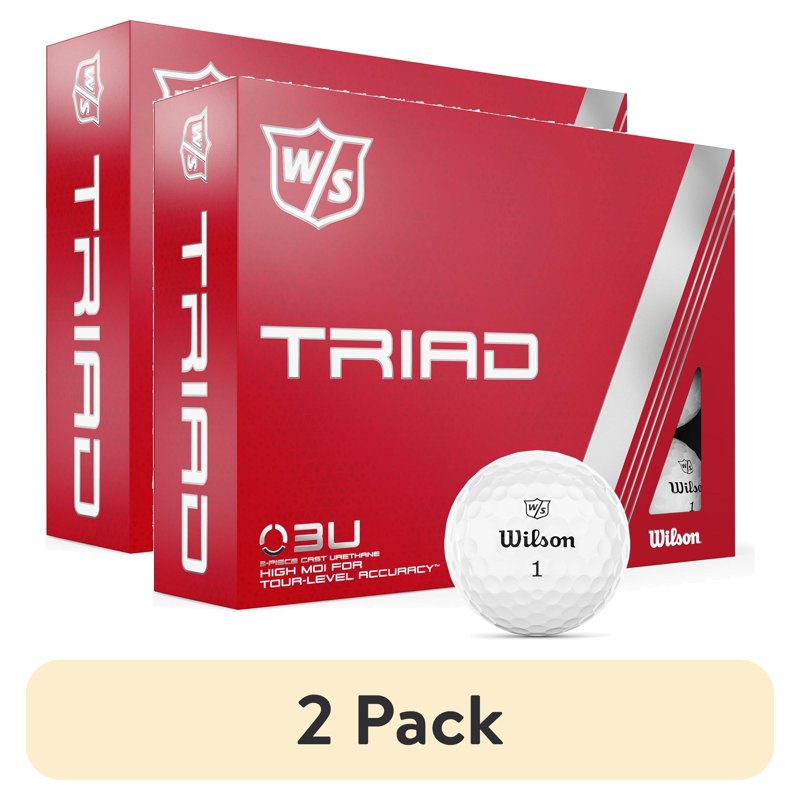 (2 Pack) Wilson Triad Golf Balls 2022 White - 12pk
