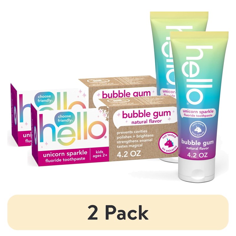 Kids Fluoride Toothpaste with Bubble Gum Flavor 4.2 Oz - Unicorn Sparkle