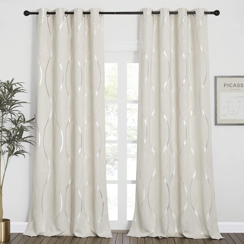 Blackout Curtains 2-Pack 84in x 52in Thickened Window Drapes for Bedroom Living Room