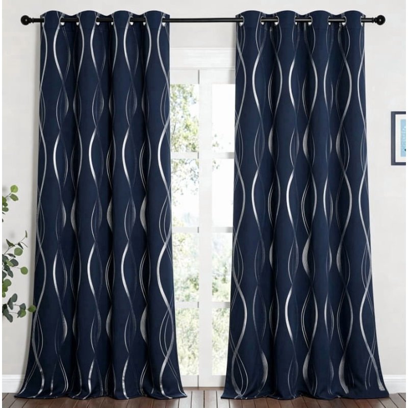 2pcs Blackout Curtains - Thickened Encrypted Fabric for Bedroom, Living Room, Winter & Summer Privacy - Blue