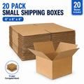 20 Pack Small Corrugated Shipping Boxes 6x6x4 Inch Kraft Cardboard Mailer