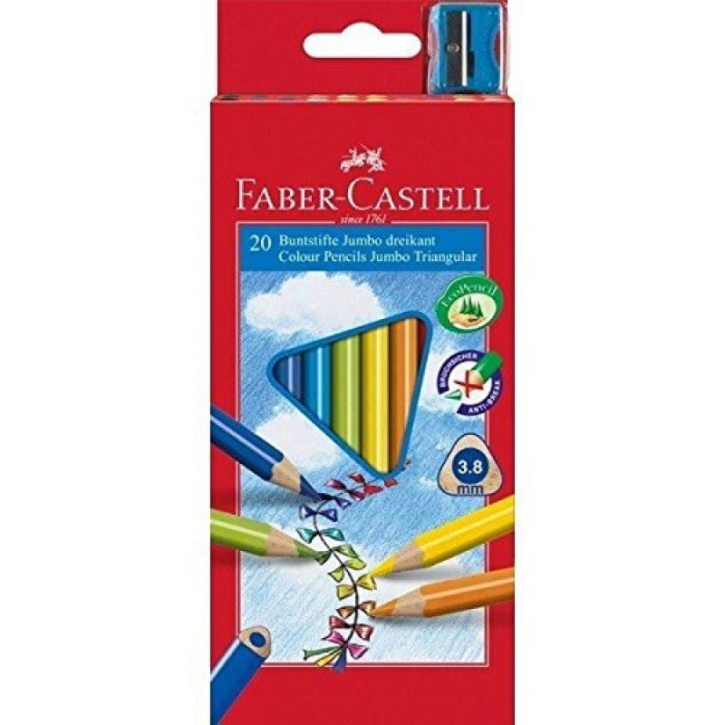 Jumbo Triangular Colored Pencils - 20 Count, Premium Art Pencils for Kids & Beginners