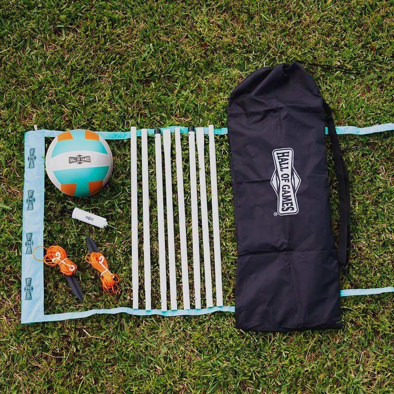 Outdoor Volleyball Set with Adjustable Steel Poles & Official Size Volleyball