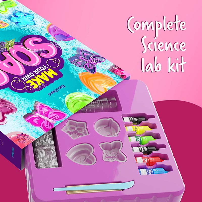 Kids Soap Making Kit - STEM Craft Activity for Ages 6-12, Includes 8 Soaps & Molds
