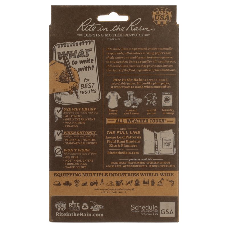 Weatherproof Loose Leaf Paper Pack - 32# Tan Universal Pattern, 100 Sheets