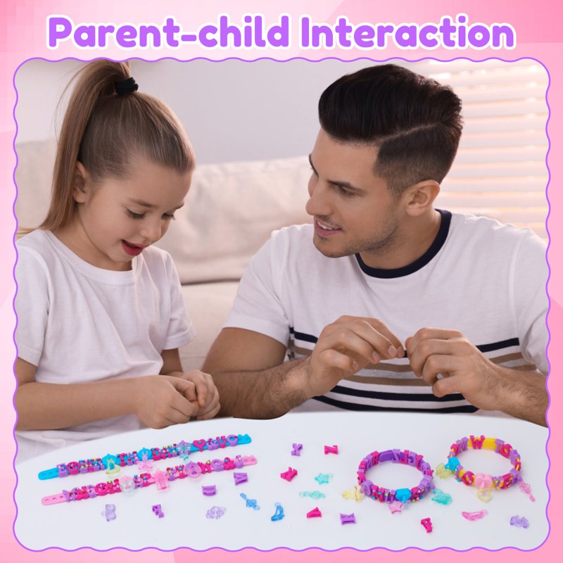 DIY Friendship Bracelet Kit for Girls - Multicolor Beads & Charms