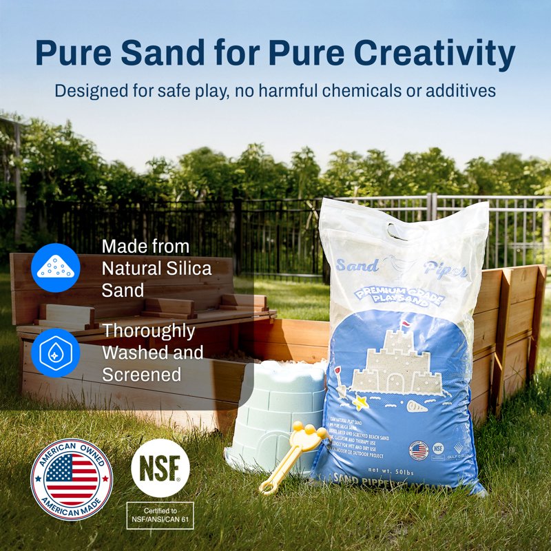 Kids Play Sand 50 Lbs for Sandbox Crafts & Sensory Play - 5 Pack