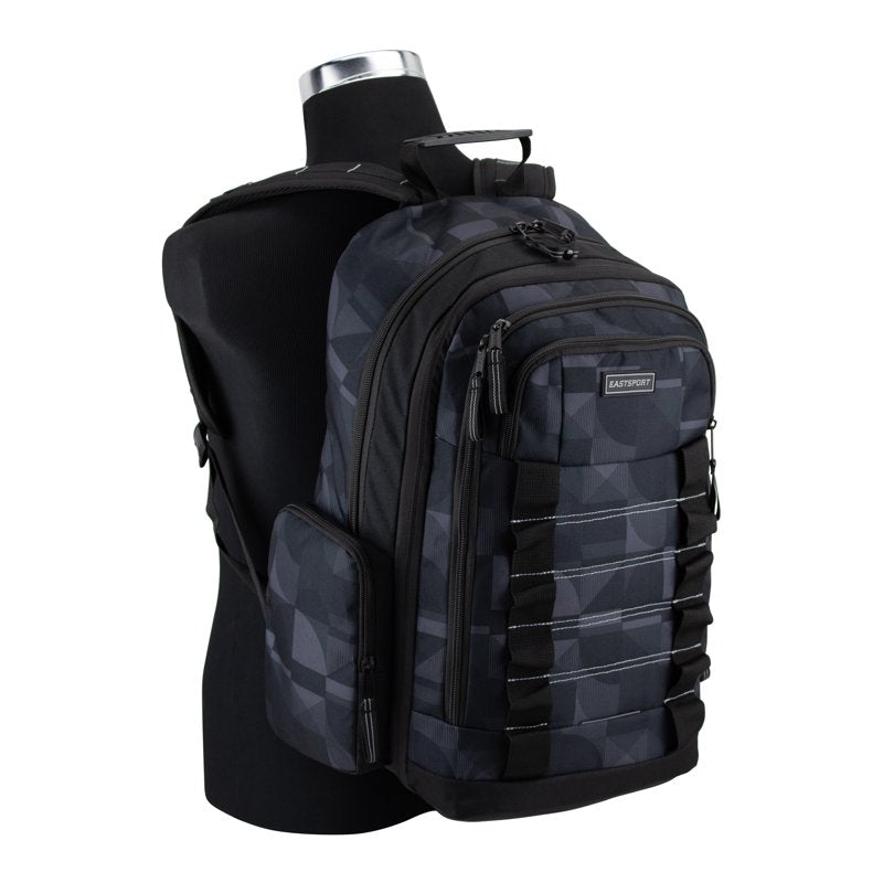 Unisex Recycled Expandable Backpack with Multiple Compartments and Molle Webbing