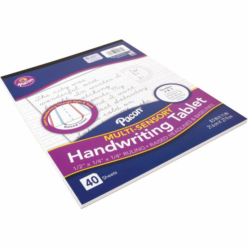 Multi-Sensory Handwriting Tablet with Raised Ruled Lines, 40 Sheets