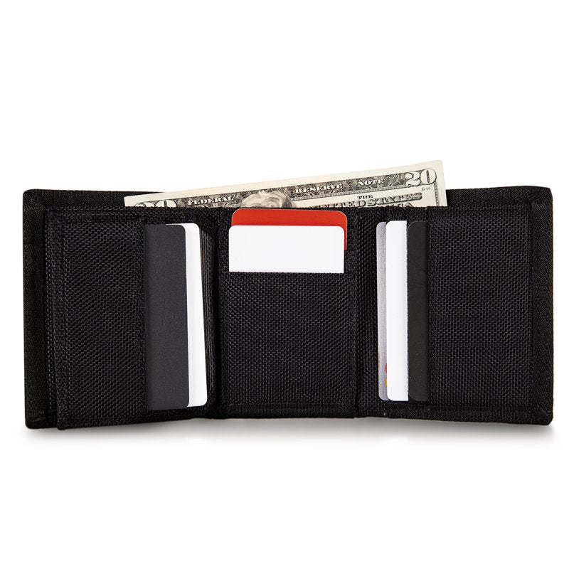 Reebok Nylon Trifold Wallet with RFID Protection, Slim Card Organizer