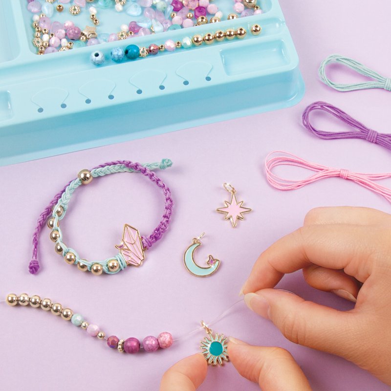 Celestial Stones DIY Bracelet Kit for Kids & Tweens - Create 8 Fashionable Jewelry Sets with Charms & Beads