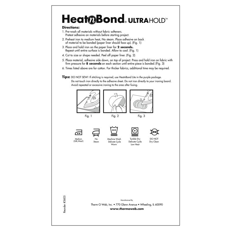 HeatnBond UltraHold Iron-On Fabric Adhesive Roll - Strong No-Sew Bonding