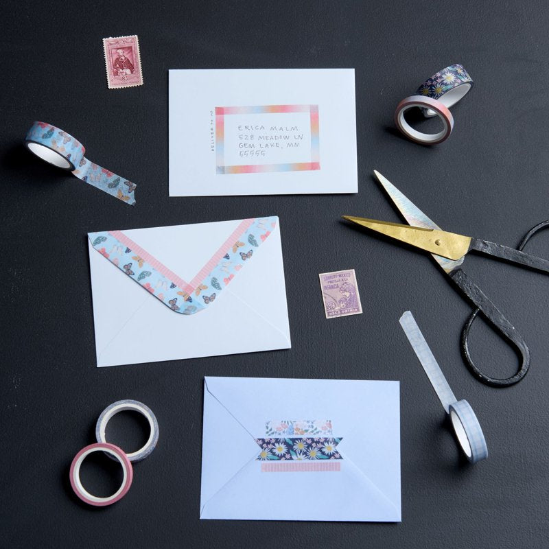 Decorative Butterfly Washi Tape Set - 6 Rolls for Scrapbooking & Crafts