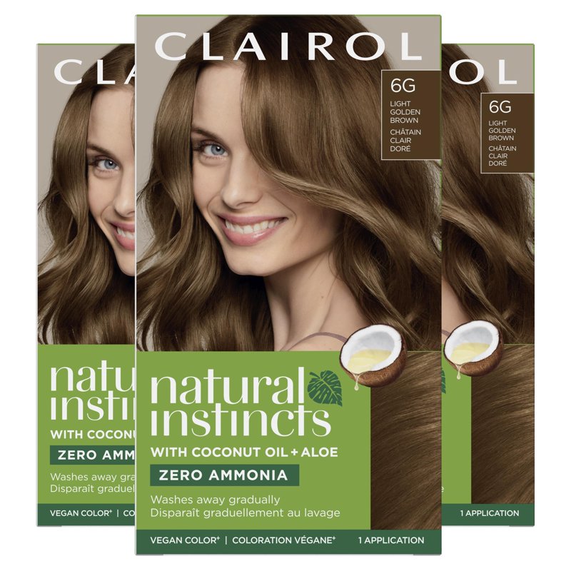 Demi-Permanent Hair Dye Creme - Light Golden Brown, 1 Application
