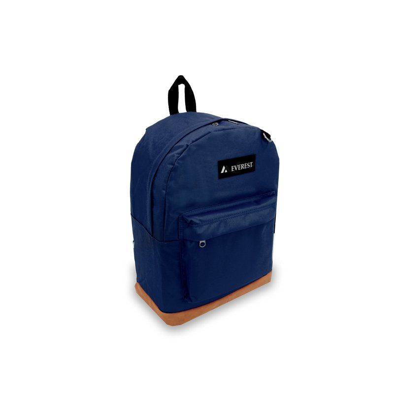 17-Inch Suede Bottom Backpack for School Work Travel - Unisex, Navy, Red, Black