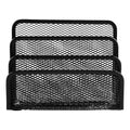 Desktop File Organizer with 3 Compartments - Small Metal Mail Holder for Letters and Documents