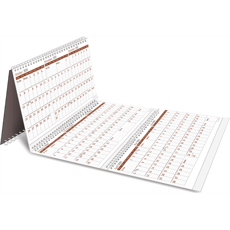 Large 3-Year Wall Calendar with Move-a-Page System, 38x17 Inches