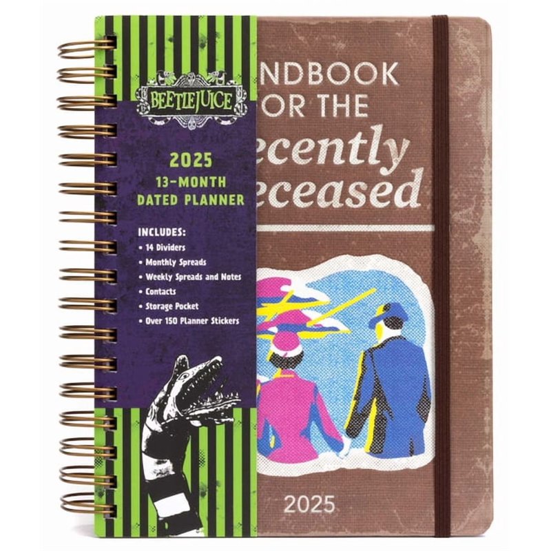 Beetlejuice 2025 Weekly Planner Hardcover with Stickers and Storage Pocket