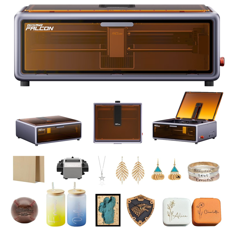 Creality Falcon A1 10W Laser Engraver & Cutter for Wood & Metal, Pre-Assembled