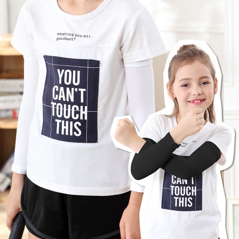 Kids Compression Arm Sleeves 4 Pairs for Sports Sun Protection Youth Boys Girls