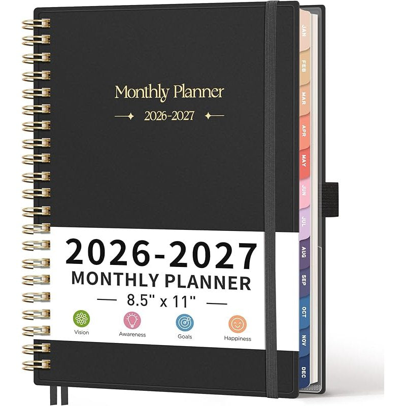 2026-2027 Monthly Planner with Tabs, A5 Size, Flexible Cover, Agenda & Calendar
