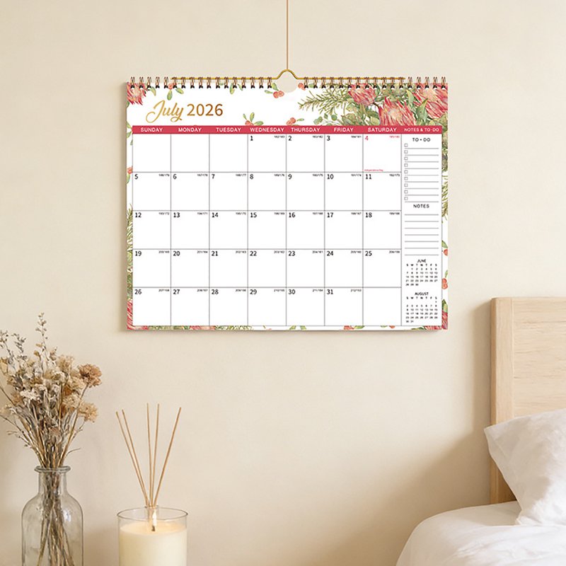 2026-2027 Wall Calendar 18-Month Planner with Holidays & Notes - Thick Paper