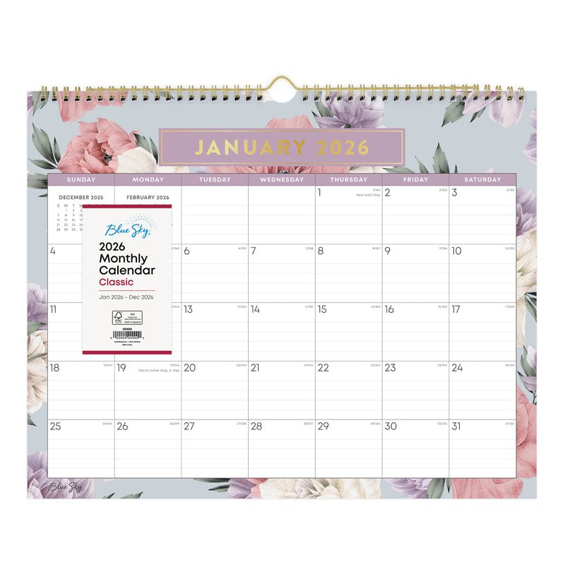 2026 Monthly Wall Calendar - Durable 15x12 Inch Schedule for Home Office Classroom
